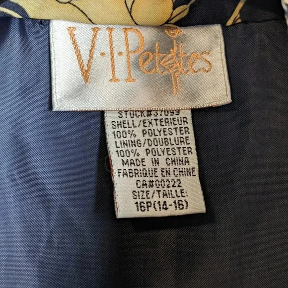 Vintage VIPetites Navy Floral Jacket - Picture 7 of 7